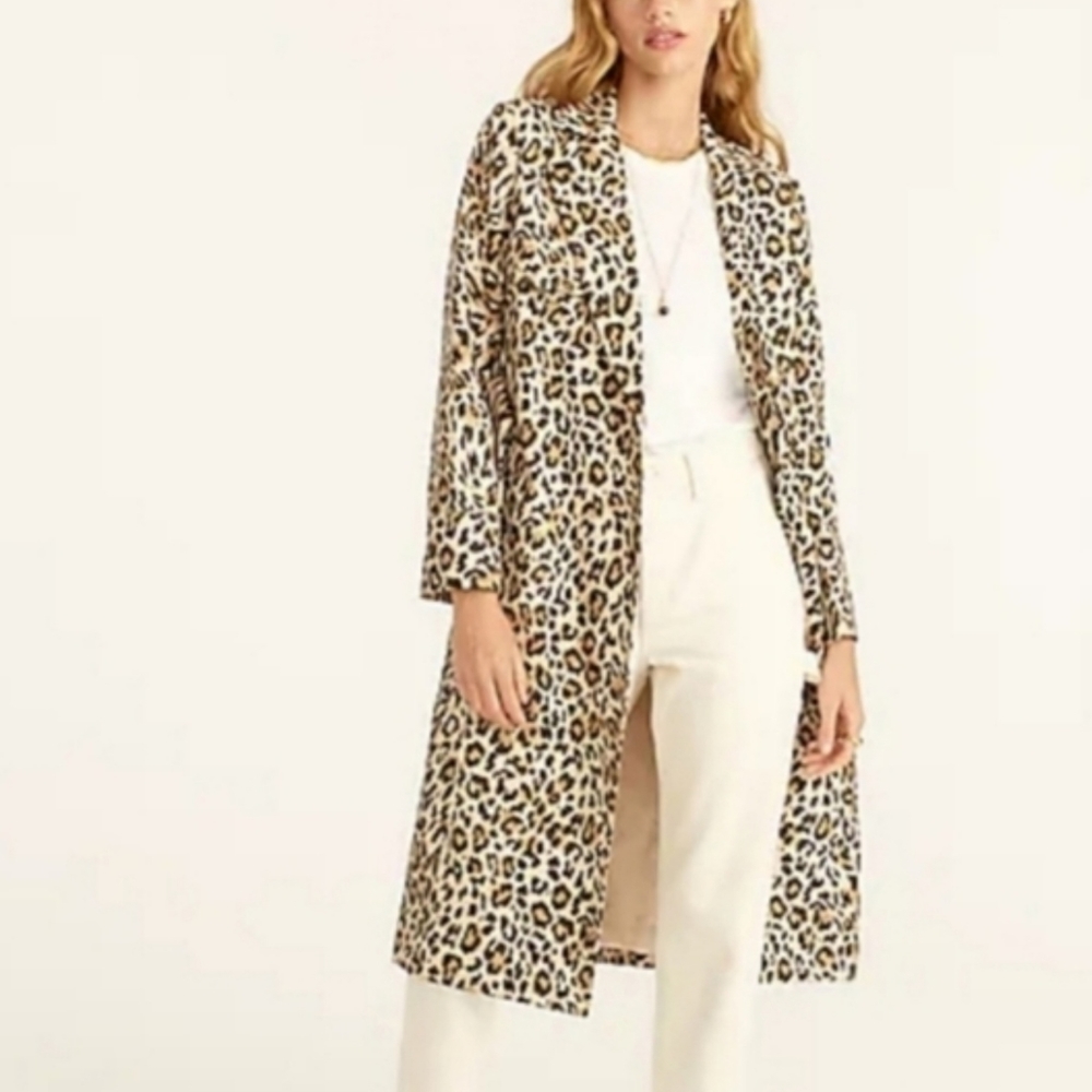 J Crew Collection Leopard Trench